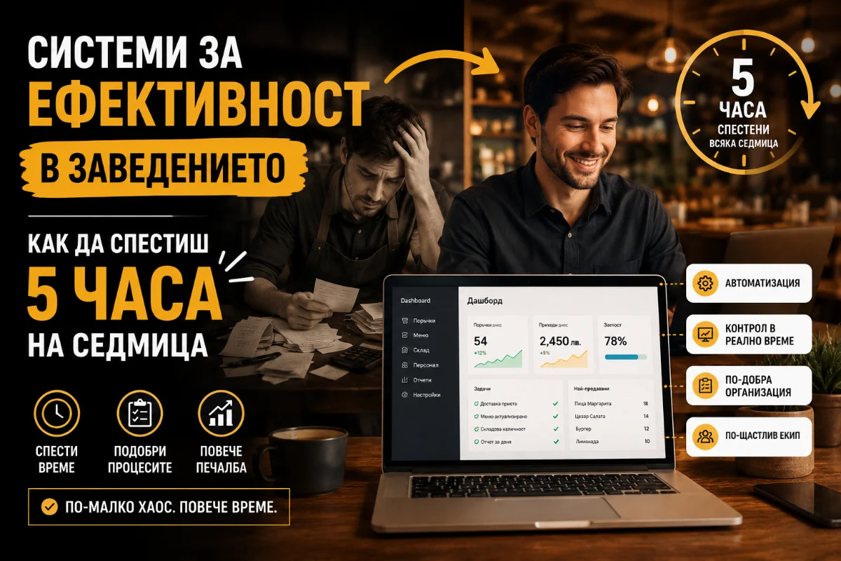 Системи за ефективност в заведението: Как да спестиш 5+ часа на седмица?